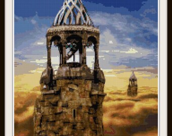 Fantasy Cross Stitch Pattern - Castle, Fantasy - PDF Download