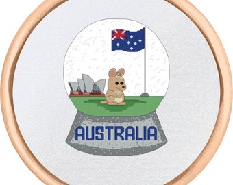 Australia Snow Globe Cross Stitch Pattern - PDF Download