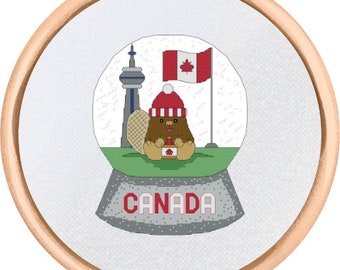 Canada Snow Globe Cross Stitch Pattern - PDF Download