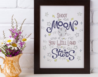 Shoot for the Moon Cross Stitch Pattern - PDF Download