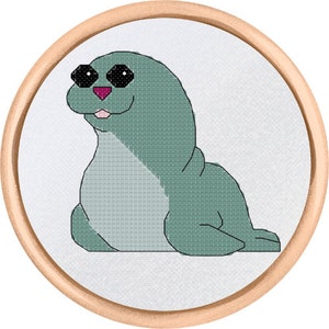 Seal Cross Stitch Pattern - PDF Download