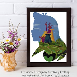 Wonderland Lady Cross Stitch Pattern - UrbanStar Princess Series - Alice in Wonderland Cross Stitch Pattern