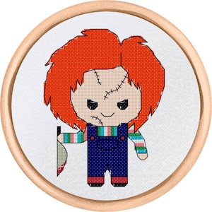 Chucky Cross Stitch Pattern - Cute Horror Chucky