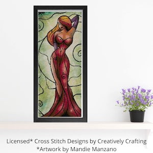 Jessica Rabbit Cross Stitch Pattern - I&#39;m Not Bad, Just Drawn This Way Cross Stitch - Mandie Manzano Art