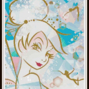 Tinkerbell Kreuzstichmuster - Fee Kreuzstich Muster - PDF Download