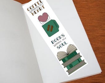 Bookmark Cross Stitch Pattern - Coffee & Books