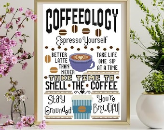 Coffee-ology Cross Stitch Pattern
