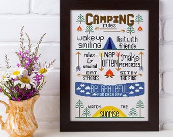 Camping Cross Stitch Pattern