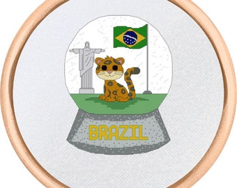 Brazil Snow Globe Cross Stitch Pattern - PDF Download