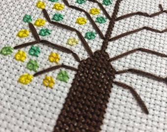 Temperature Cross Stitch Pattern - Temperature Tree Cross Stitch