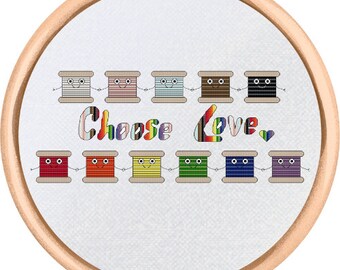 Pride Cross Stitch Pattern - Choose Love - PDF Download