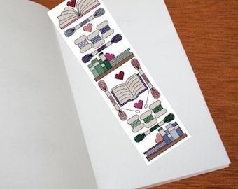 Bookmark Cross Stitch Pattern - Books & Cross Stitch