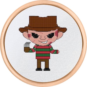 Freddy Krueger Cross Stitch Pattern - Cute Horror