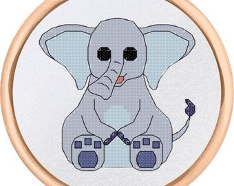 Elephant Cross Stitch Pattern - PDF Download
