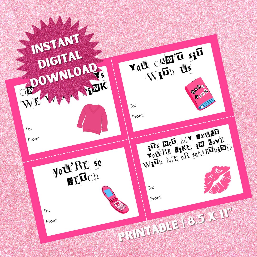 Galentines Day Card Printable Mean Girls Galentines Day Gift Best ...