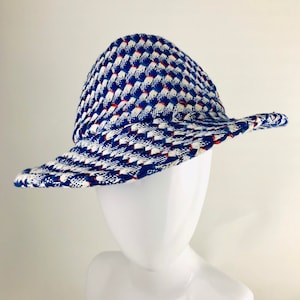 Royal blue tweed trilby hat - British Linton tweed - upcyled silk lined hat - Cheltenham races hat - woman’s vintage style winter hat