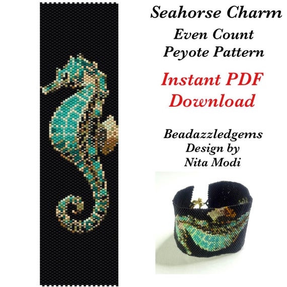 Peyote pattern Even Count Peyote Digital PDF Instant Download for creating a Bracelet, Bookmark. Tapestry  or Artwork DIY handmade bead art