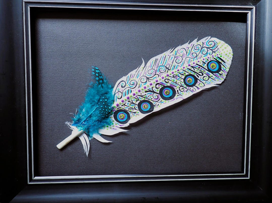 Custom Hand Painted Feather - Etsy