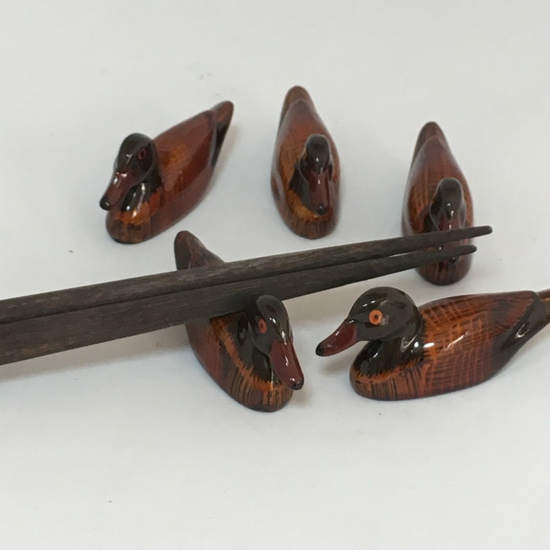 Chopstick Rest Wood Chopstick Holder Duck Chopstick Rest Etsy