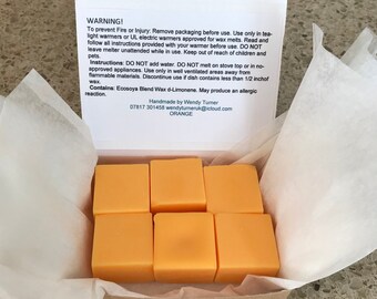 Orange Scented Soy Wax Melts  Vegan Gift, Natural Wax, Christmas Gift, Wedding Favour, Birthday Gift, Citrus Melts, Room Scent, Eco Friendly