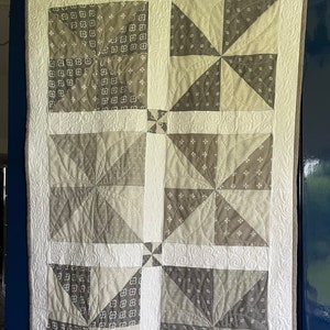 Lap Quilt, Grey Quilt, Handmade Quilt, 100% Cotton, Designer Quilt, Handmade in Wales, Grey and White Quilt, Cosy Quilt, Patchwork Quilt image 1