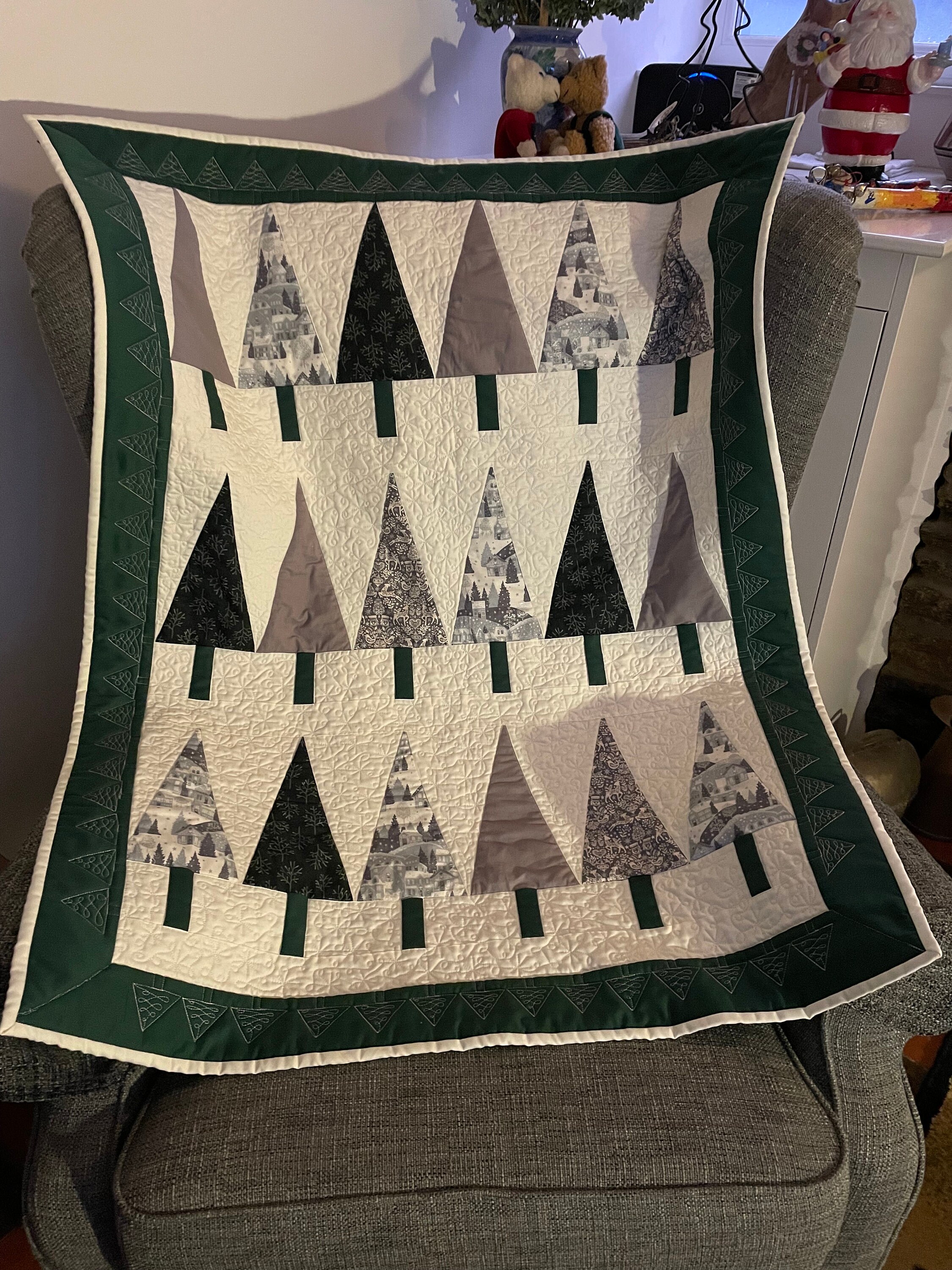 Quilted Christmas Throw Blanket Etsy