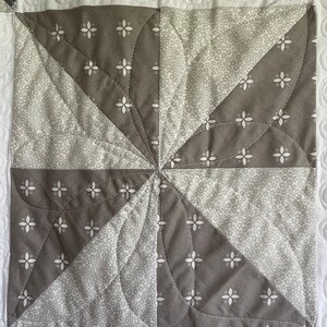 Lap Quilt, Grey Quilt, Handmade Quilt, 100% Cotton, Designer Quilt, Handmade in Wales, Grey and White Quilt, Cosy Quilt, Patchwork Quilt image 3