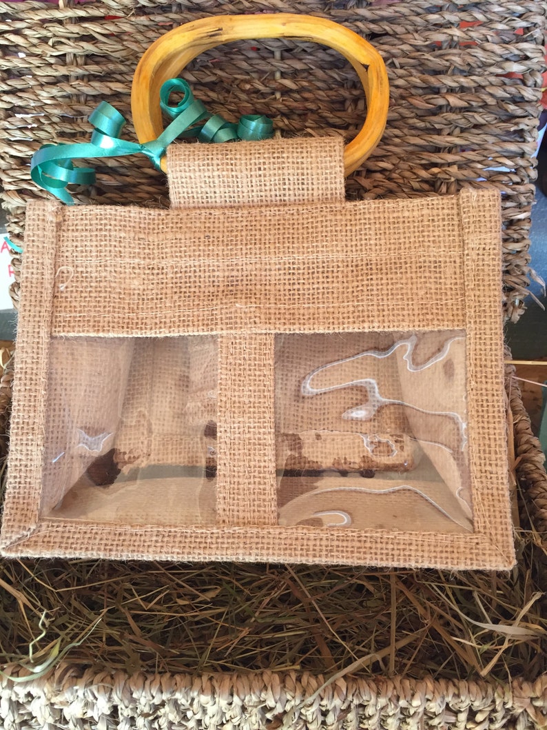 Jute Window Gift Bag Small Eco Friendly Wedding Favor Bag Etsy UK