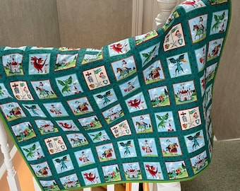 Dragons and Knights Quilt, Child’s Quilt, Toddler’s Quilt, Designer Quilt, Patchwork Quilt, Handmade Quilt, 100% Cotton.