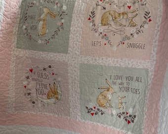 Snuggle Quilt, Baby Quilt, Pink Quilt, Handmade Quilt, Designer Quilt, Patchwork Quilt, Handmade Quilt, Cute Baby Quilt, Baby Shower Gift