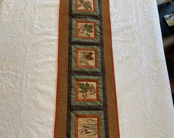 Autumn Pictures Table Runner, Autumnal Table Runner, Quilted table runner