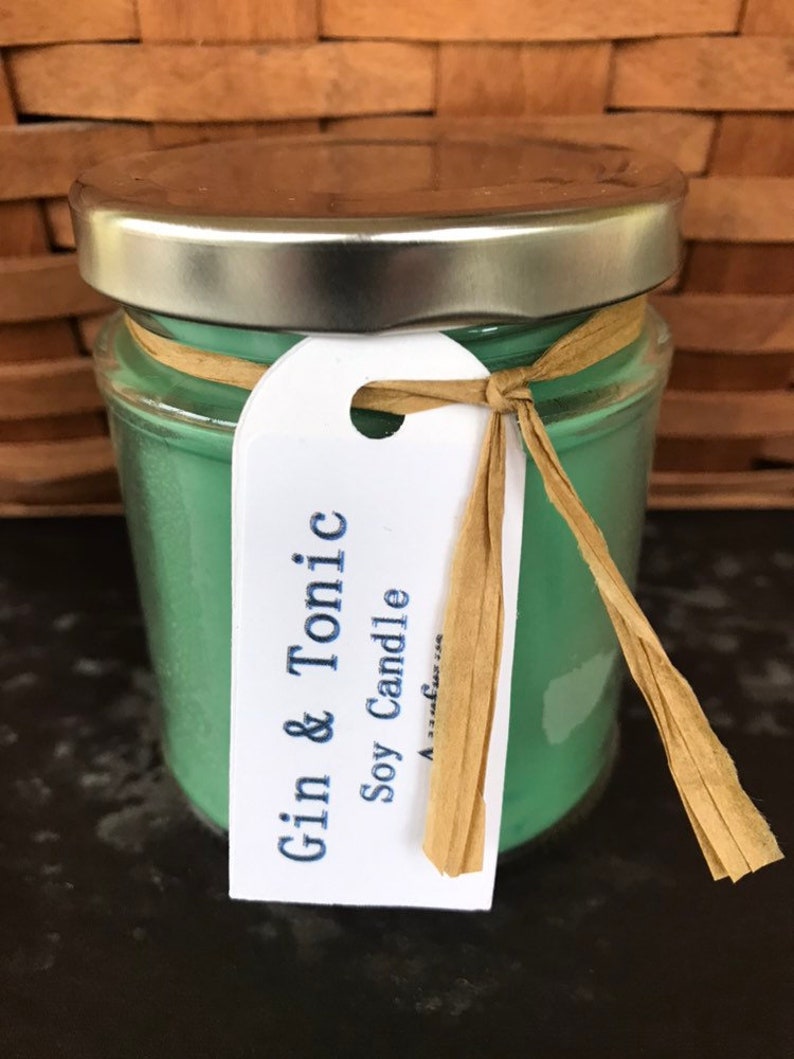 Gin & Tonic Scented Soy Candle Candle Gift Vegan Gift Etsy