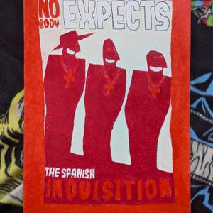 El circo volador de Monty Python La Inquisición española Cardenales Pintura al óleo Iconos de la comedia británica
