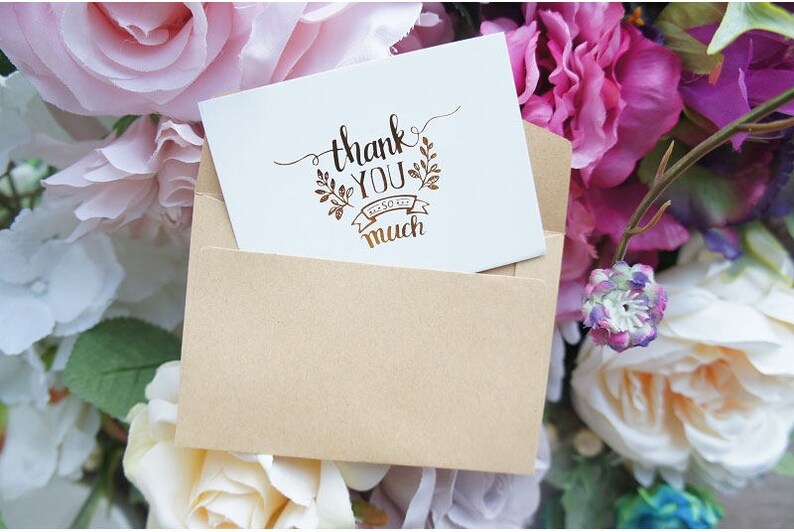 Mini Thank You Cards Message cards, wedding cards, party cards, greeting cards, elegant cards Set of 25 image 1