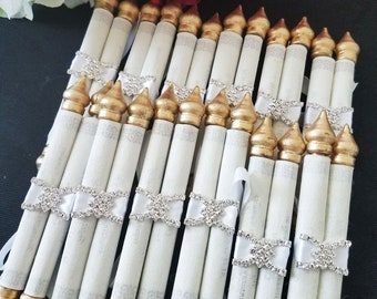 Royal Theme Menu or Program Scroll - Set of 25, Program Scroll, Menu Scroll, Royal Theme, Unique Cards, Themed Invitations, Table Cards