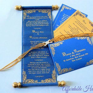 Hochzeit MiniRolle Einladung Sample Kit - Royal Theme, Scroll Einladung, Royal Einladung, Einzigartige Einladung, Tauf einladung