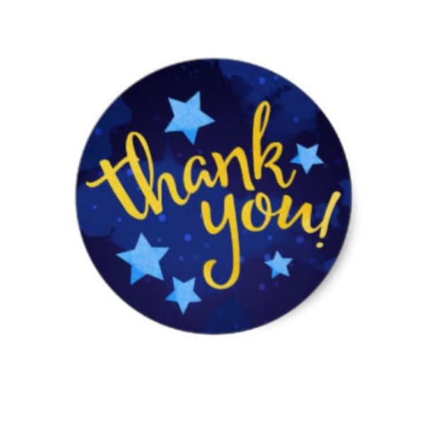 Round Thank You Sticker - Etsy