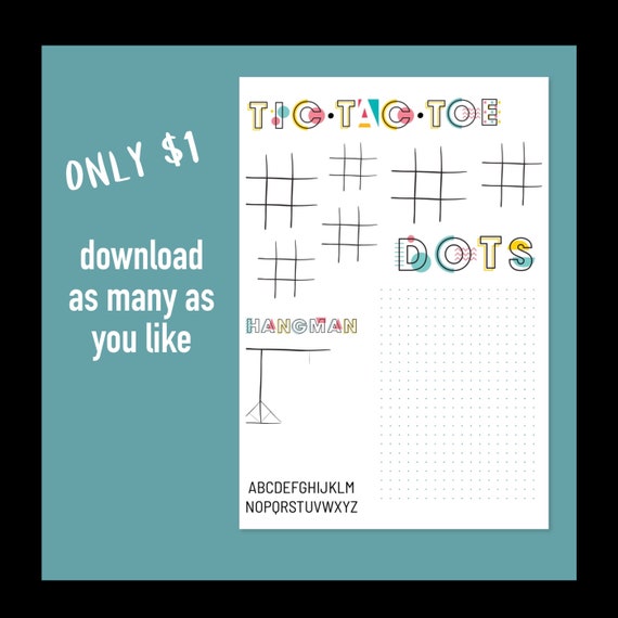 Printable Hangman Game | Hangman Printable PDF | Instant Download | KID3