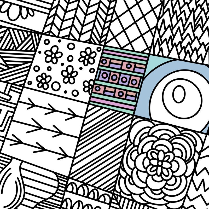 Coloring Pages Quilt - Etsy
