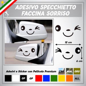 2 adesivi specchietto laterale sguardo tuning sticker decoro auto sguardo sorriso divertente vinile adesivo oracal self