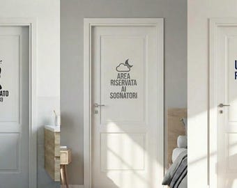 Funny Door Decals - Vinyl Sticker for Bathroom, Bedroom, Office - Minimalist Home Decor - Housewarming Gift - Modern Typography Art