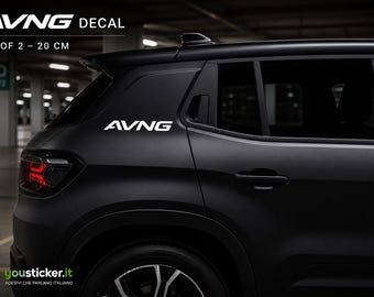 AVNG Car Decal Set of 2 – Red & Black SUV Sticker – Rear Pillar Vinyl for Jeep Avenger Style