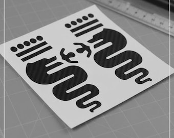 Alfa Romeo 2 ADESIVI BISCIONE sticker carbonio 3D mito Giulietta Giulia Stelvio Junior Tonale carboon look