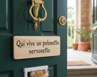 Targa da parete in legno personalizzata per porta con il tuo testo: nome matrimonio, battesimo, citazione regalo di Natale personalizzato