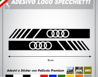 adesivo logo audi scudo specchietto banda tuning vinile prespaziato