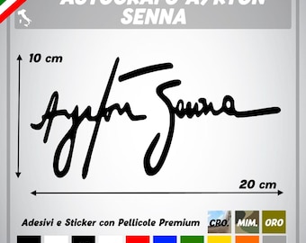 Autografo adesivo Ayrton Senna vinile pellicola self tuning auto moto arredamento complemento decoro sticker