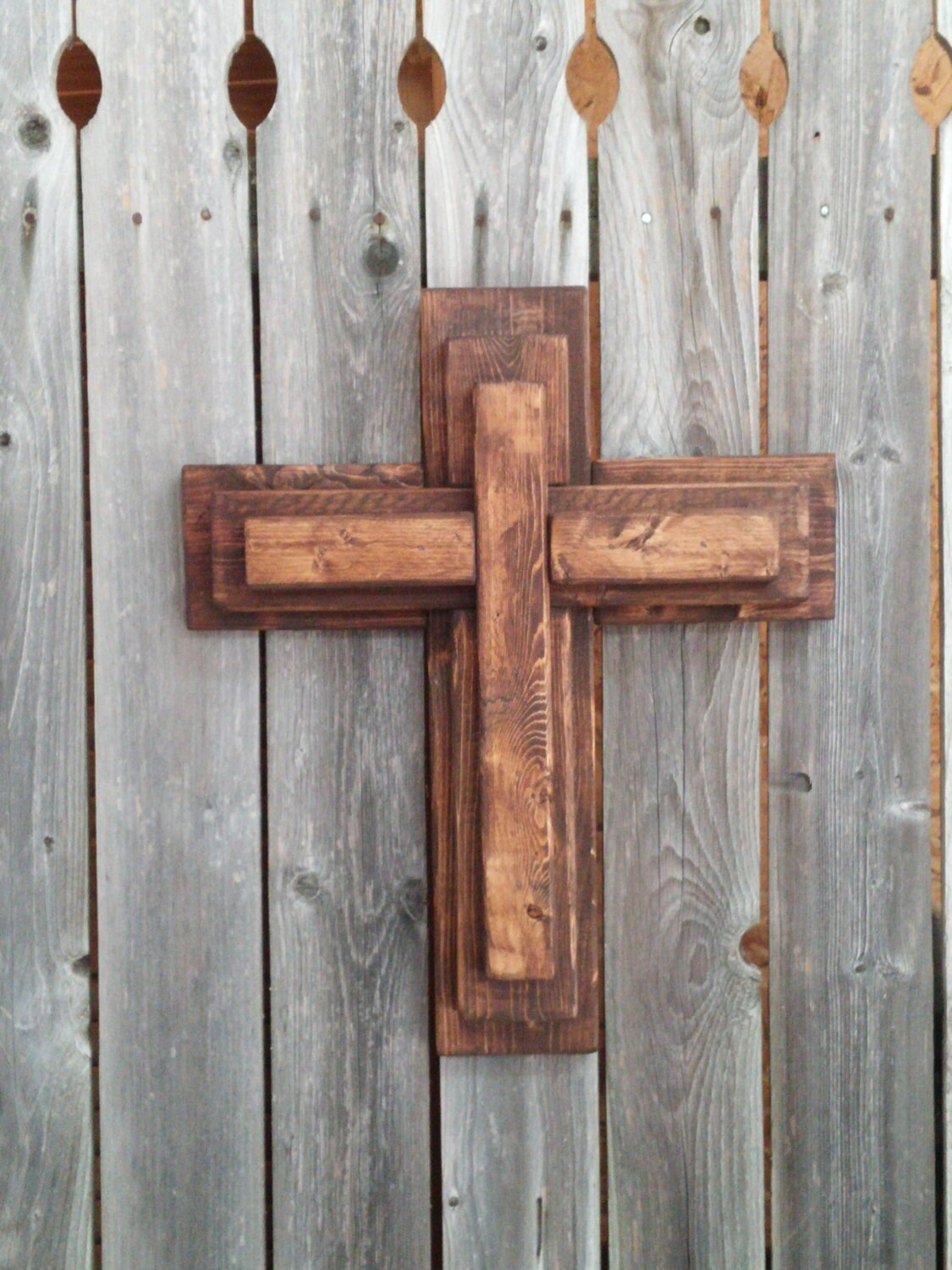 Unique 3 Tier Wooden Cross Rustic Wood Cross Decorative Etsy