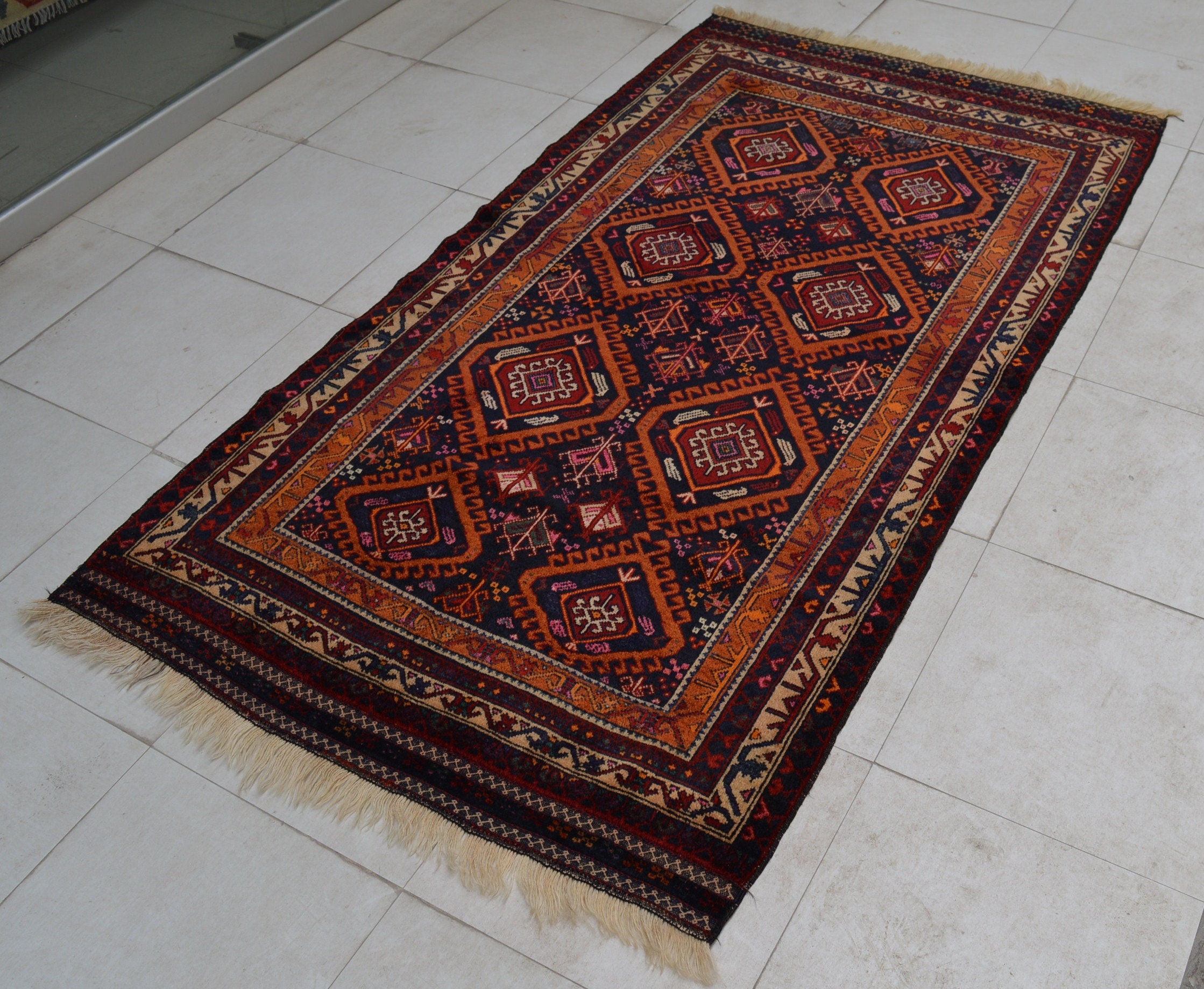 Shindand Rug 3'6 X 6'7 Feet, Stunning Vintage Afghan Tribal Best Baluchi Shindand ...