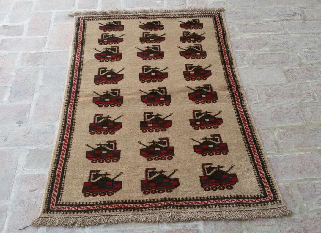 Shindand Rug 2'10 X 4'5 Feet, Beautiful Vintage Afghan Shindand Tribal War Rug, Best ...