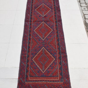 2&#39;3 x 11&#39;3 Feet, Gorgeous handmade vintage afghan tribal mushvani long runner rug, 100% wool runner, vintage runner, traditional runner